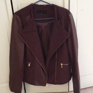 Steve Madden Burgundy Leather Jacket